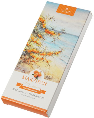 Pomatti Марципан с облепихой в тёмном шоколаде, 85 г.