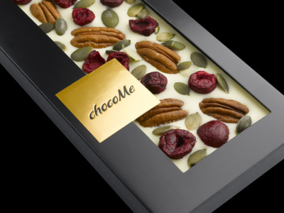 Белый шоколад ChocoMe MG116, Пекан, вишня, малина, 110 г